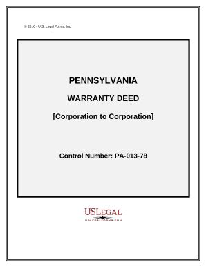 Warranty Deed from Corporation to Corporation - Pennsylvania Doc ...