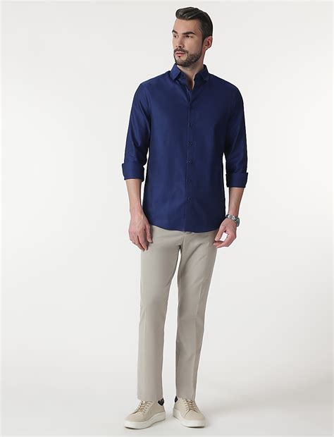 Buy Pure Cotton Self Design Full Sleeves Shirt at Marks & Spencer