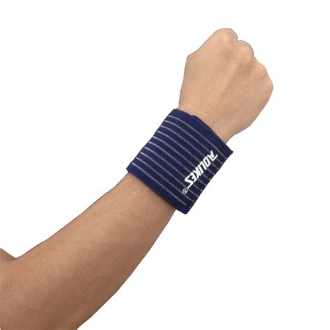 White Elastic Velcro Wrist Brace Support Gym Sports Exercise Wrap Bands ...