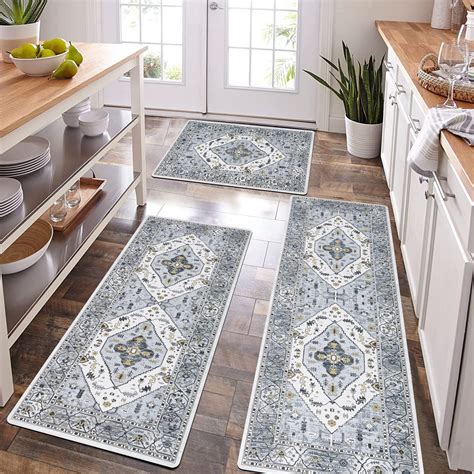 Pauwer Boho Kitchen Rugs Sets of 3 Farmhouse Kitchen Runner Rugs and ...