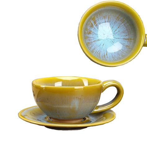 KSALPCH Espresso Cup and Saucers,5 OZ Coffee Cup for Cappuccino Latte ...