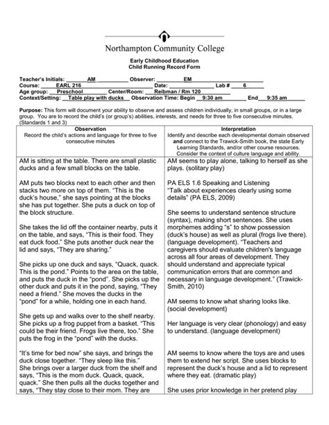 Image result for Running Record Example First Grade