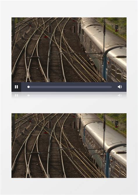 实拍_高清实拍铁路铁轨及一列行驶中的火车实拍视频素材模板下载_图客巴巴