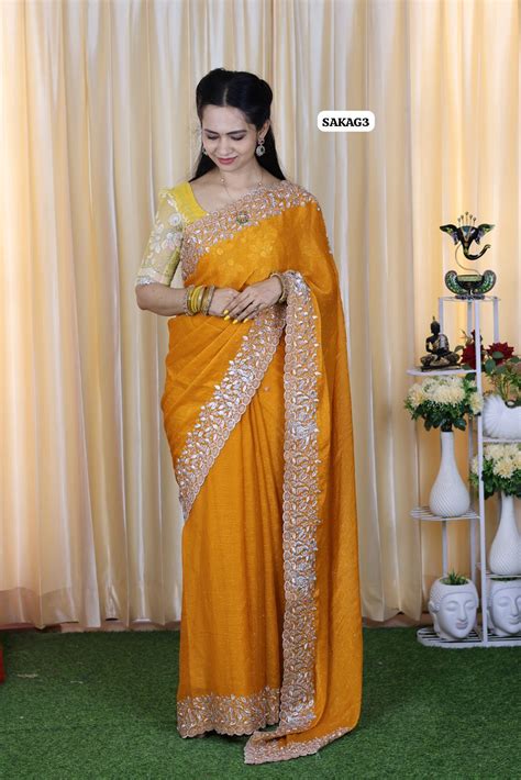 Fendy chiffon saree with embroidery work and contrast blouse prebook🥳🥳 ...