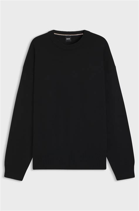 BOSS - Relaxed-fit sweater in virgin wool - Black