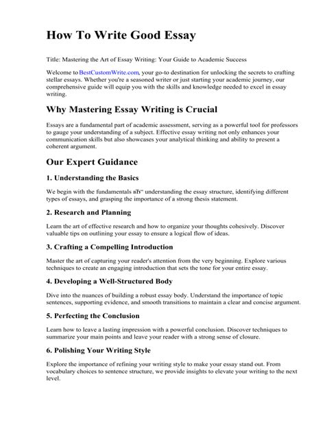 Image result for Write Good Essay