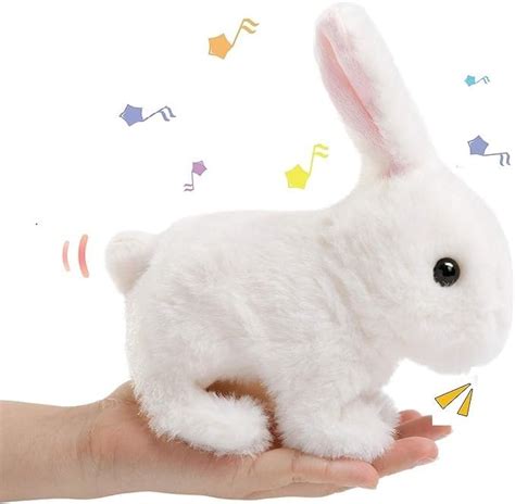 DOZERA Plush Bunny Rabbit Pet Toy Walking, Hopping, Wiggle Ears, Twitch ...