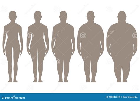 Stages of Obesity, the Process of Obesity. Stock Vector - Illustration of figure, female: 263047018