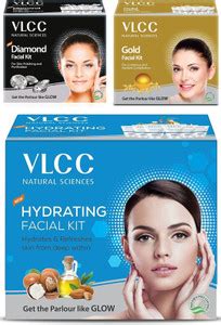 VLCC Gold + Diamond + Hydrating Premium Facial Kit Combo Tube Packing ...