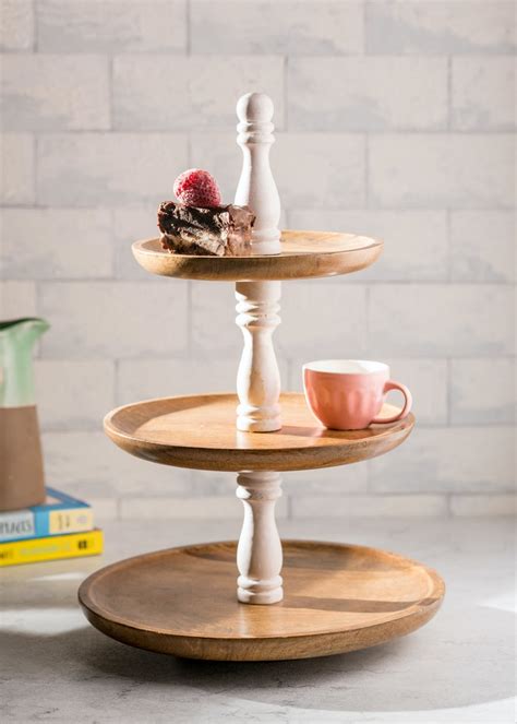 Get Mango Wood HI-tea Stand at ₹ 1939 | LBB Shop