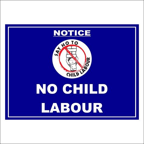 No child labour Sign board in 3mm thick foam sheet (12" X 8") : Amazon ...