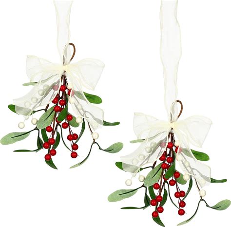 Amazon.com: Artificial Mistletoe Pick Mistletoe Christmas Decoration ...