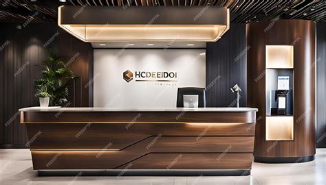 Interior design of a beautiful modern office reception area with a ...