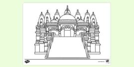 Inside of a Sikh Gurdwara Colouring Sheet (teacher made)