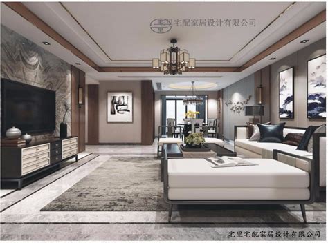 新中式风格室内装修效果图-兴义山海湾东苑三居132平米-名匠装饰官网