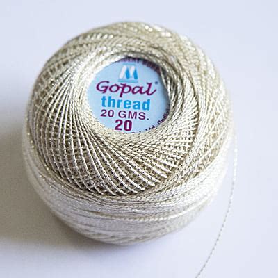 Buy Online Gopal mercer metallic crochet thread | doilies| table ...