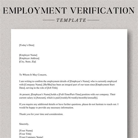 Employment Verification Letter Template Docs Word PDF Job Verification Letter Verify Employment ...