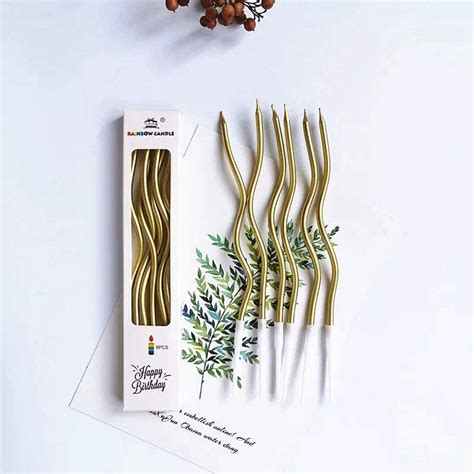 Party 24x7 6pc Twisty Birthday Candles Set Metallic Curly Coil Candles ...