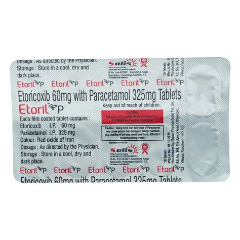 Etoril P 60/325 Tablet 10's Price, Uses, Side Effects, Composition ...