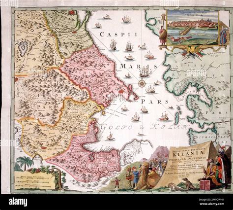 18th century Map of Caspian Sea, Caucasus and Turkmenistan - Kilaniae ...