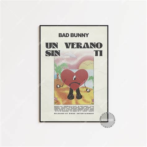 Bad Bunny Posters, Un Verano Sin Ti Poster, Tracklist Album Cover Poster