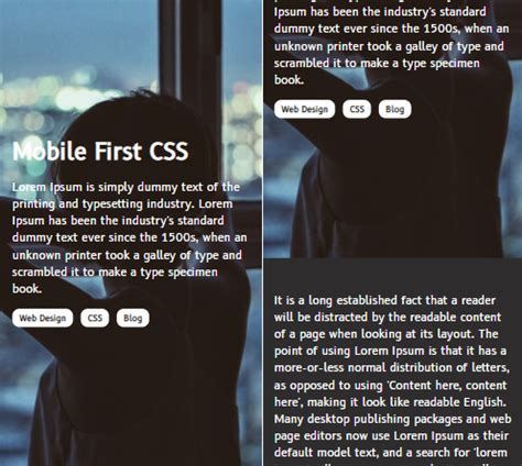 HTML CSS Mobile-First 的图像结果
