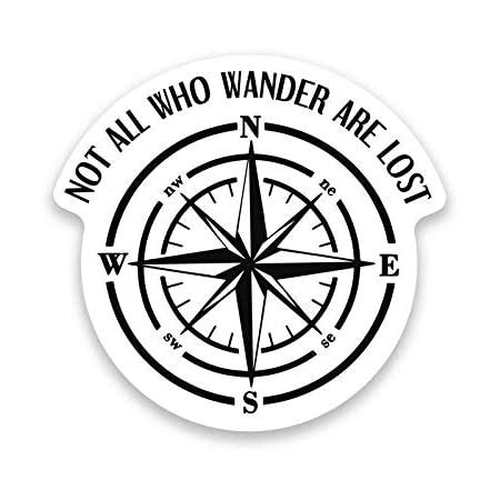 Buy More Shiz Not All Who Wander are Lost Compass (2 Pack) Vinyl Decal ...