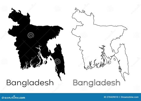 Bangladesh map silhouette stock vector. Illustration of icon - 270429010