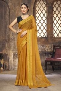 Buy V3 Fashion Studio Woven Banarasi Georgette Orange Sarees Online ...