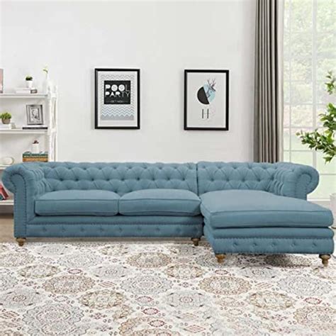Elitism L Shaped Corner Chesterfield 5 Seater Sofa for Living Room ...