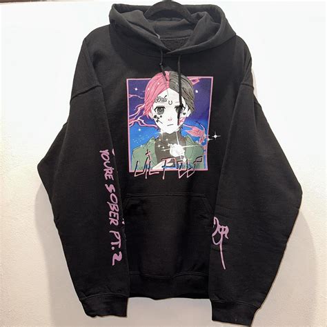 Lil Peep Anime Graphic Hoodie - Merchandise Stock... - Depop