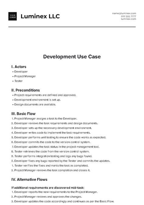 Image result for Use Case Description Template