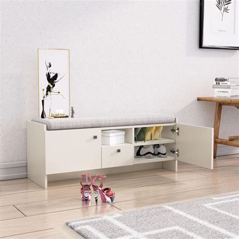 Bniture Shoe Rack Wooden with 2 Doors & Drawer | Engineered Wood Shoe ...