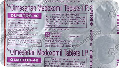 Olmetor 40 MG Tablet (10): Uses, Side Effects, Price & Dosage | PharmEasy