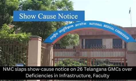 NMC issues show-cause notice to 26 Telangana GMCs