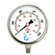 Buy CARBO Instruments 4 Pressure Gauge, Stainless Steel Case, Chrome ...