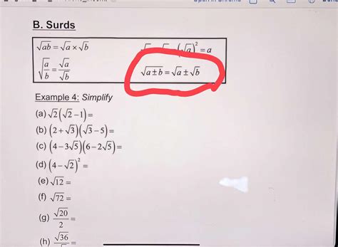 Image result for Surds Math a Level Notes