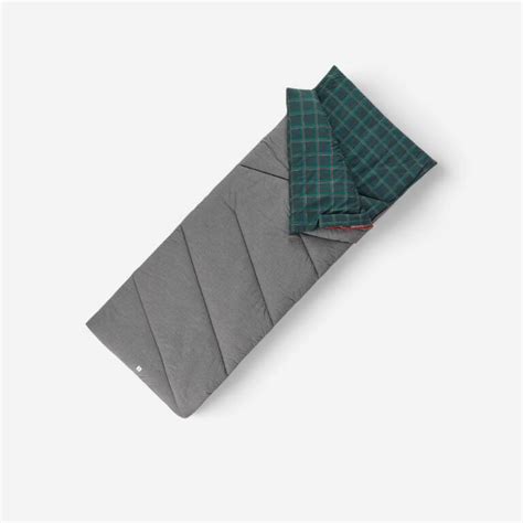 Cotton Camping Sleeping Bag Arpenaz 10° Cotton Green