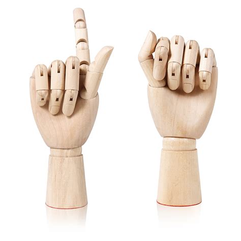 Buy 2 Pcs 10" Flexible Wood Hand Model Wooden Artist Drawing Manikin ...