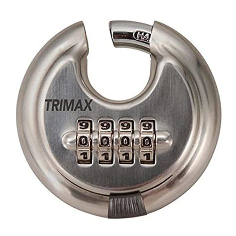 Trimax TRPC170 Stainless Steel 70Mm Round Combination Padlock W/ 10Mm ...