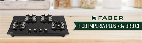 Faber Hobtop Imperia Plus 784 BRB CI BK 4 Brass Burner Auto Electric ...