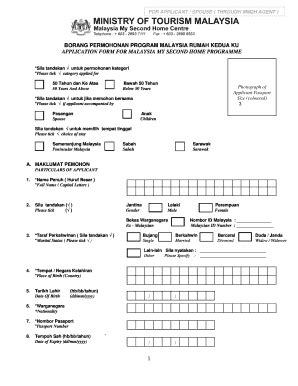 Borang Permohonan Program Malaysia Rumah Kedua Ku Application ...