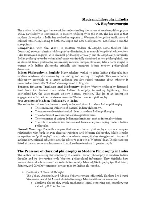 Modern Indian Philosophy: A Comparative Analysis with Western Influence ...