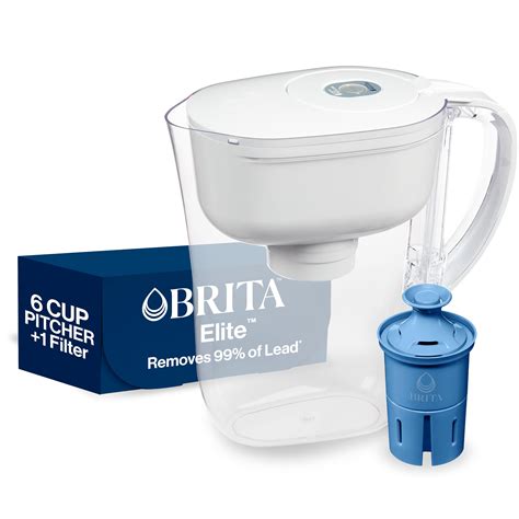 Brita Water Pitcher, Metro Elite Filter, Removes 99% of Lead, Includes ...