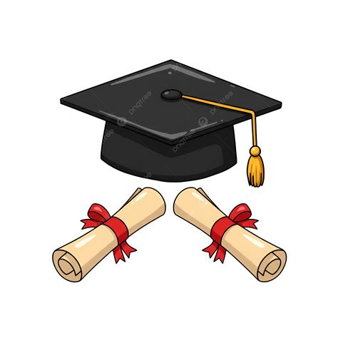 Cartoon Graduation Cap And Diplomas, Cartoon Graduation, Graduation Cap, Diplomas Illustration ...