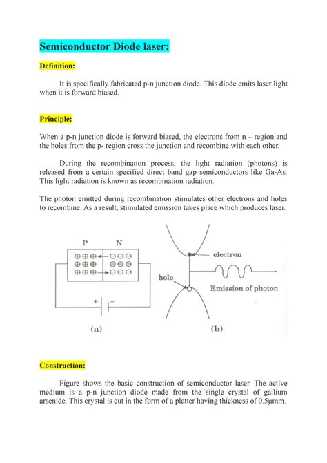 Semiconductor Diode laser - Semiconductor Diode laser: Definition: It ...