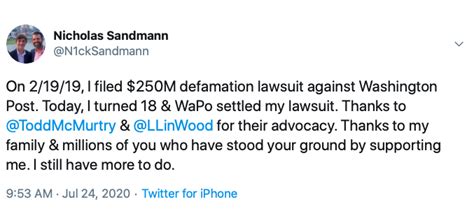 "Fight Back": Covington Catholic Nick Sandmann Declares Washington Post Lawsuit Victory