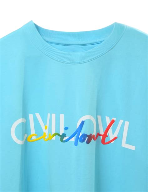 SKY BLUE DUAL FONTS CIVILOWL OVERSIZED T SHIRT – Civil Owl