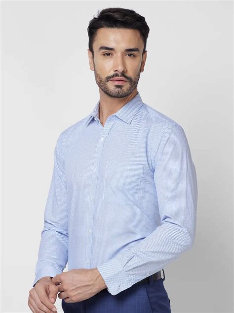 Park Avenue Men Blue Checks Slim Fit Cotton Shirt – MyRaymond