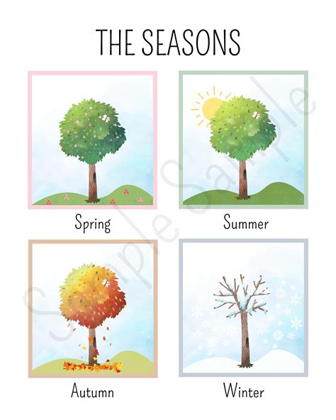 Buy Seasons Chart | Printable Seasons of the Year | Educational Chart ...